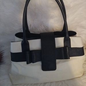 KATE SPADE La Villa Bella Av Black/Ivory Bow Leath